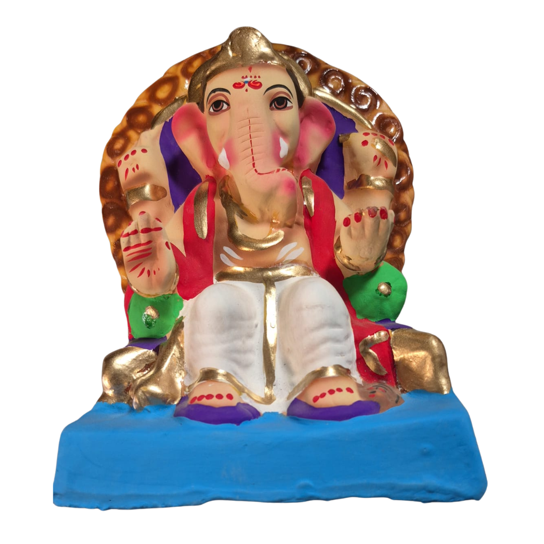 Ganesh Color Idol Eco friendly 8 inches 1PC