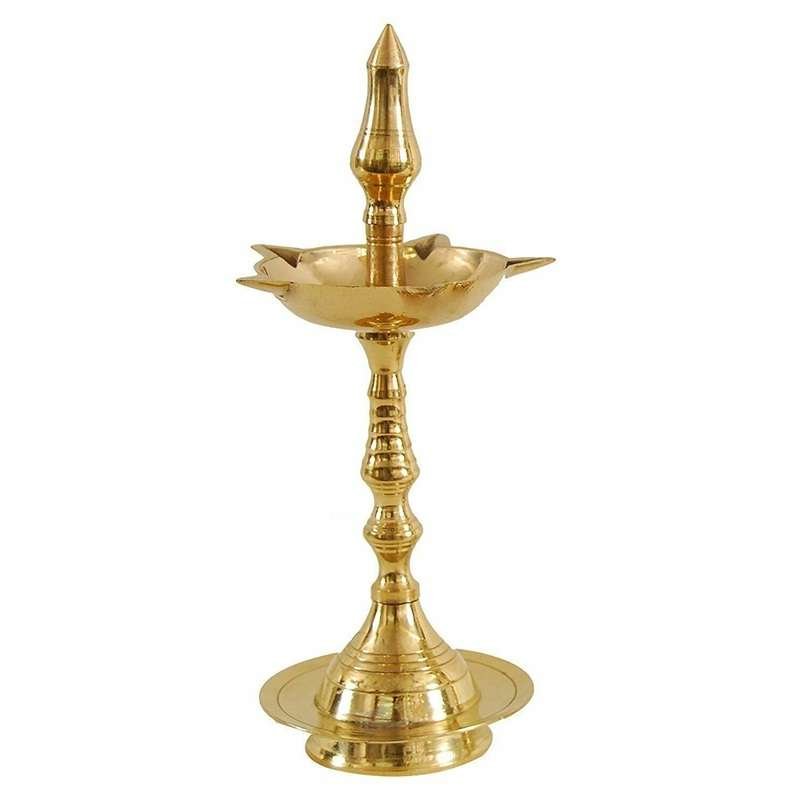 Brass Diya Stand Kerala No10 (Medium/Height:32cm) 1pc