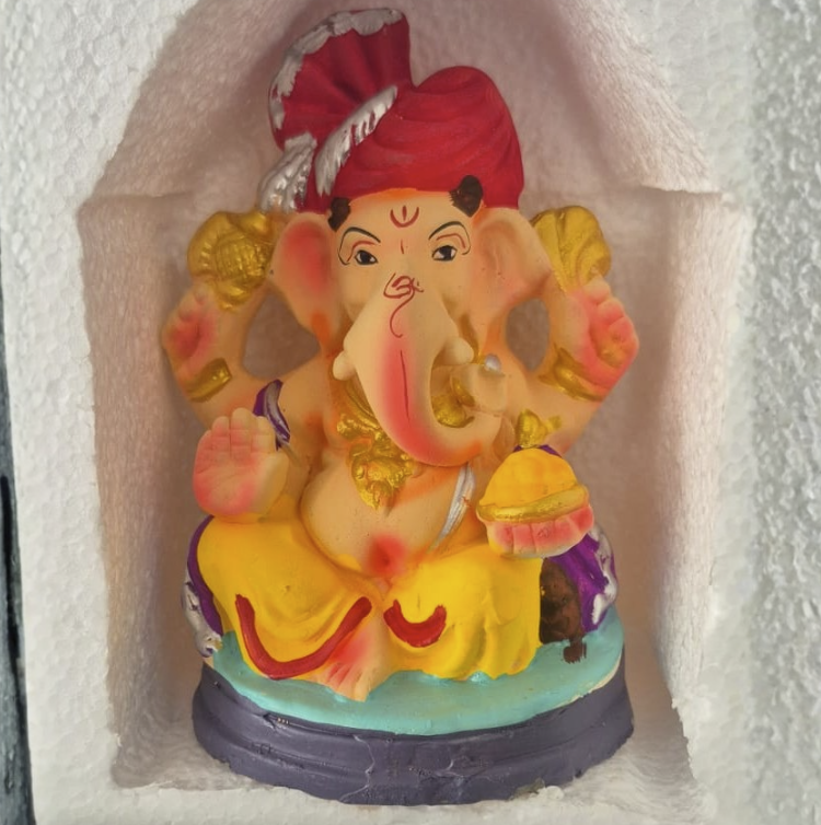 Ganesh Color Idol Eco friendly 6 inches (6ECO-05) 1pc