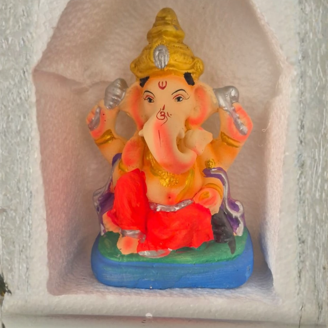 Ganesh Color Idol Eco friendly 6 inches (6ECO-03) 1pc