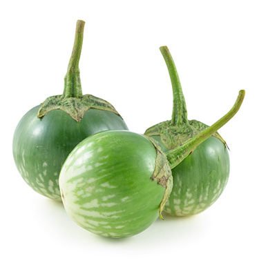 Thailändische Aubergine (Grün/weiße runde Aubergine) 250g