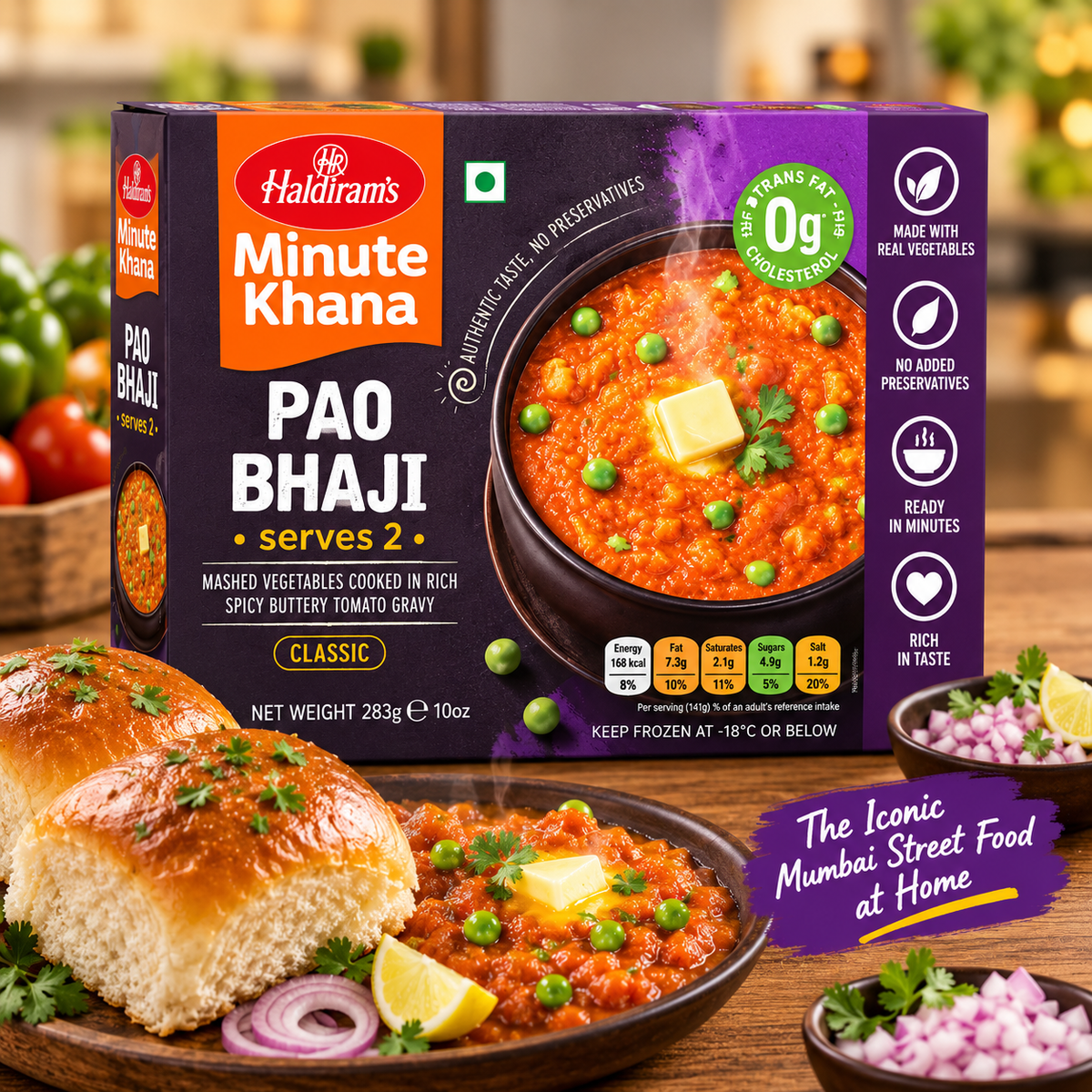 Haldirams Pav Bhaji (Frozen) 283g