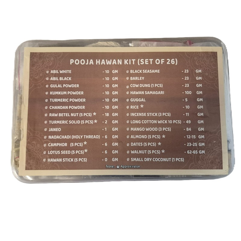 Hawan Puja Samagri Kit ( set of 26) 1pc