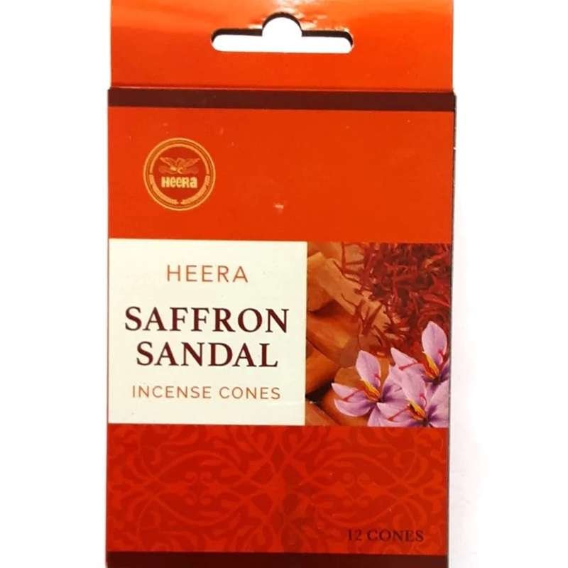 Heera Saffron Sandal Dhoop/Incense cones 12pc - 1 pack