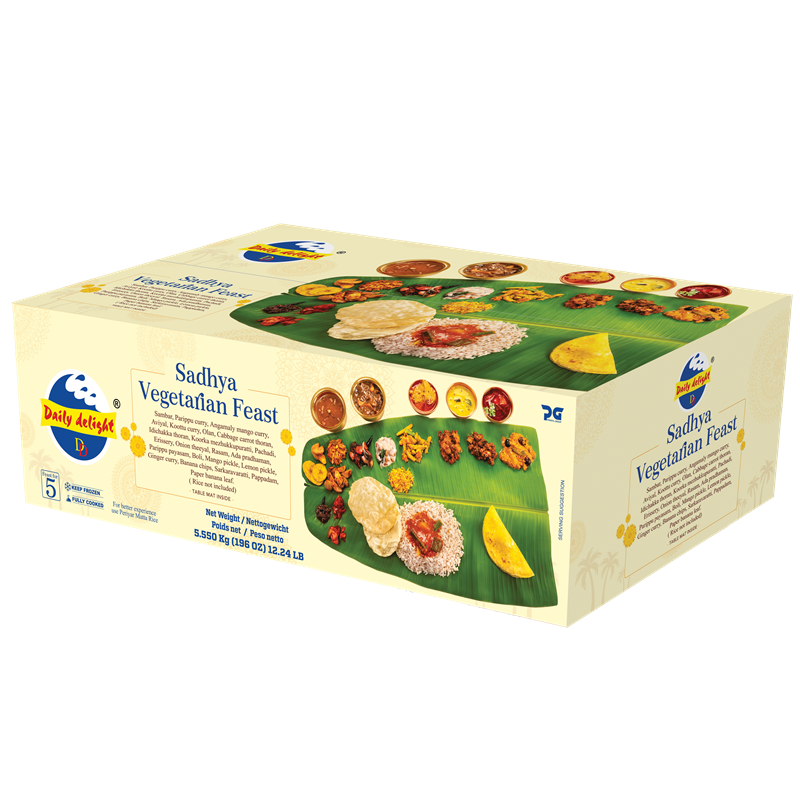 Daily Delight Onam Sadhya Kit (Frozen) Veg Feast for 3 People 2.90kg