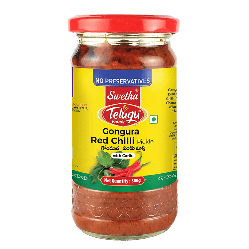 Telugu Red Chilli Gongura pickle (With Garlic) 300g