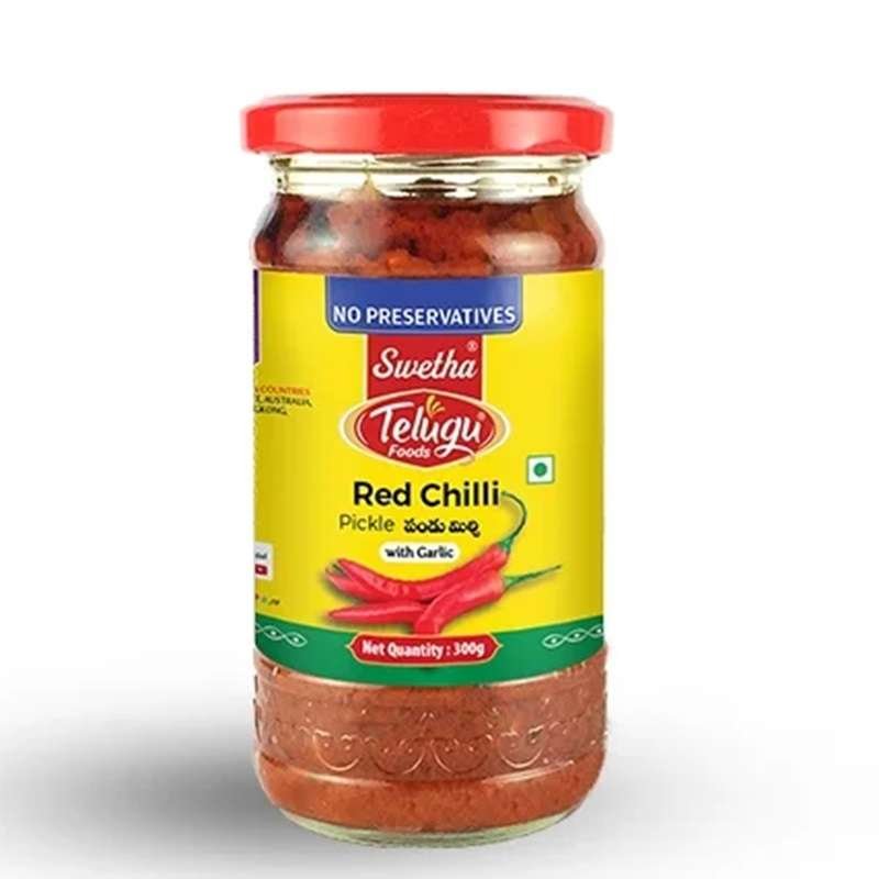Telugu red Chilli pickle (With Garlic) 300g
