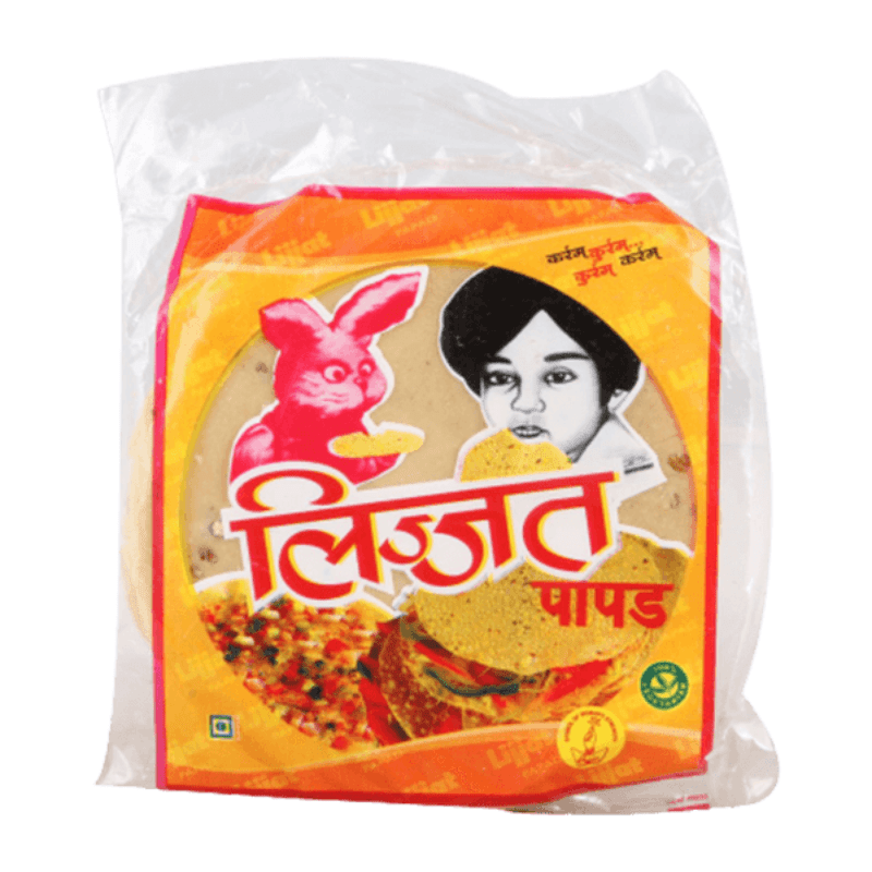 Lijjat Papad Urid Black Pepper 200g