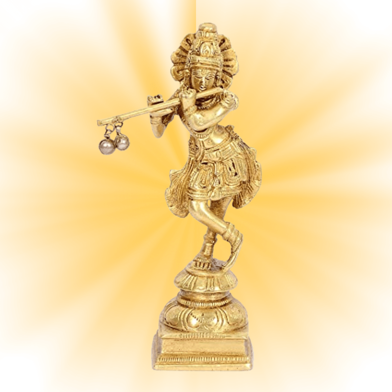 Brass Murti Idol Kishan ji (6”)