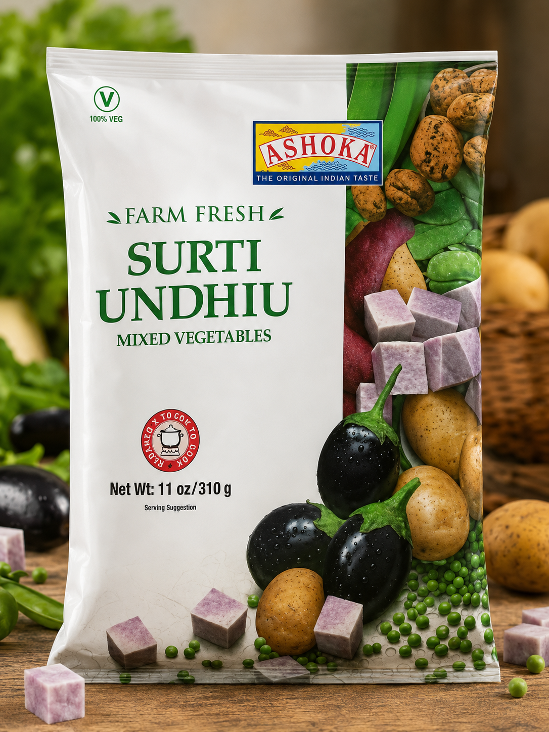 Ashoka Surti Undhiu/Mixed vegetable (Frozen) 310g