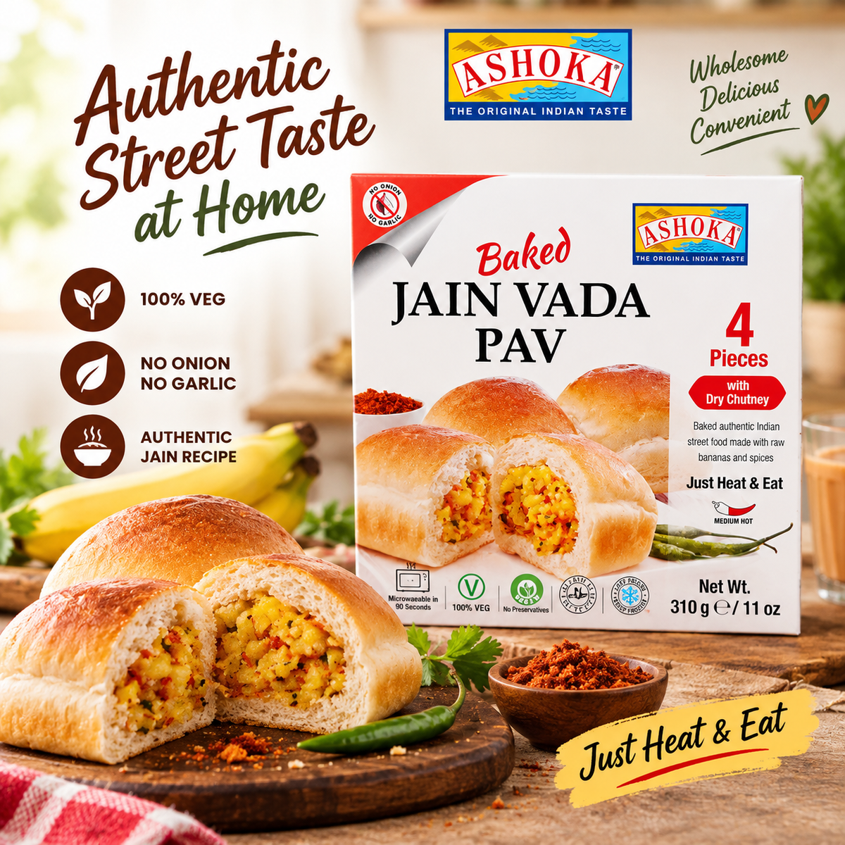 Ashoka Vada Pav Fried (Frozen) 310g