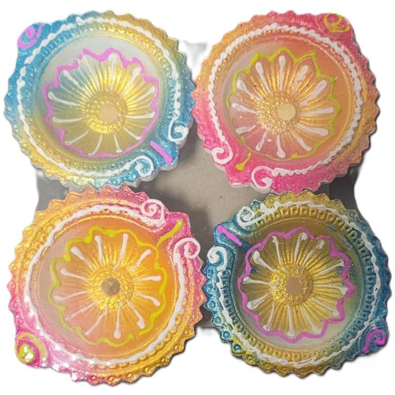 Diwali Clay Lamp (Diya) Design1 4pc