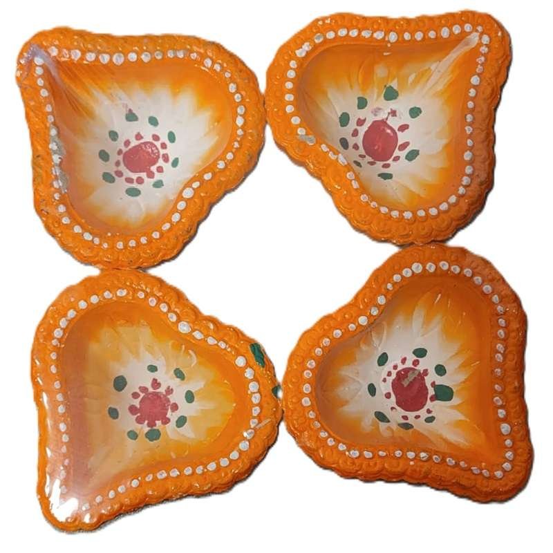 Diwali Clay Lamp (Diya) Design01 4pc