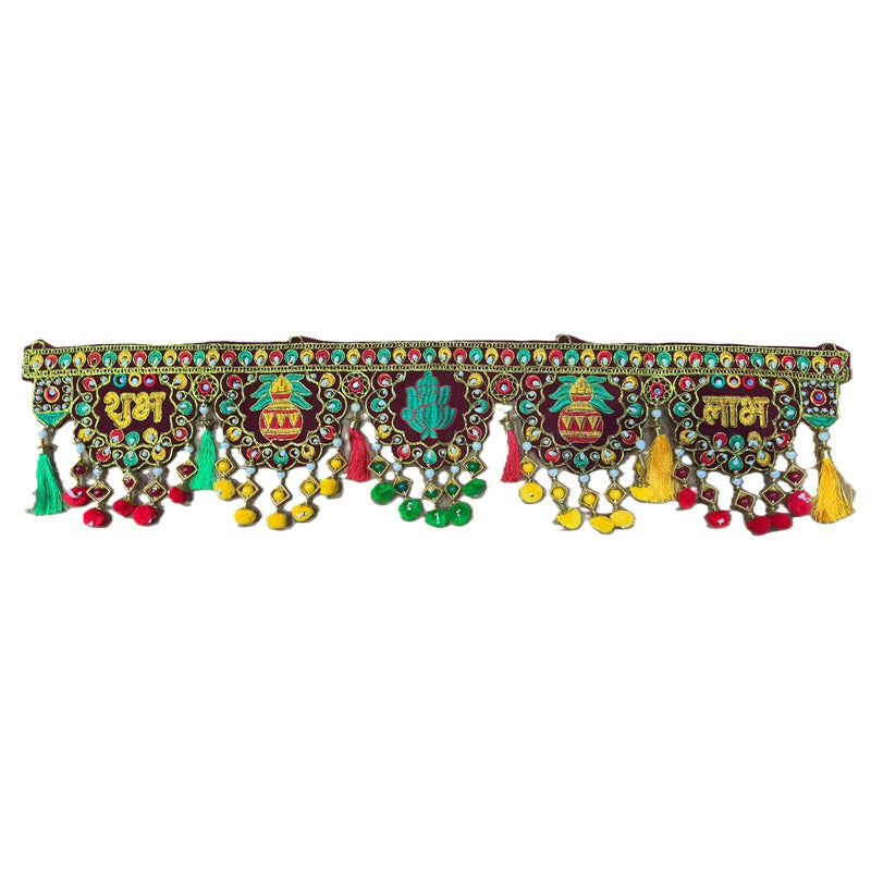 Hanging Fancy cloth Thoran (D27 Shubh Labh design ~1m) 1pc
