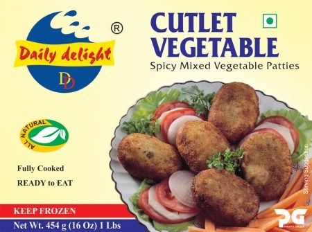 Daily Delight Veg Cutlet 454g (Frozen)