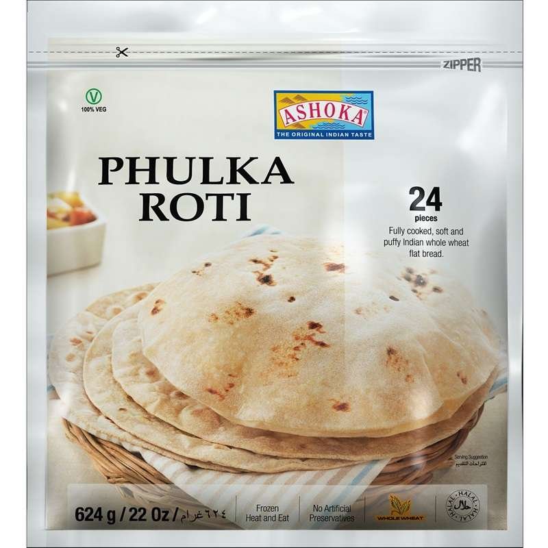 Ashoka Phulka Roti Paratha (Frozen) 624g