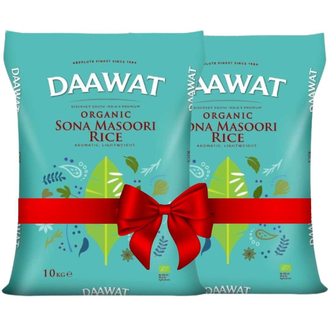 Daawat Organic Sona Masoori Rice (2 Twin bags x10kg)