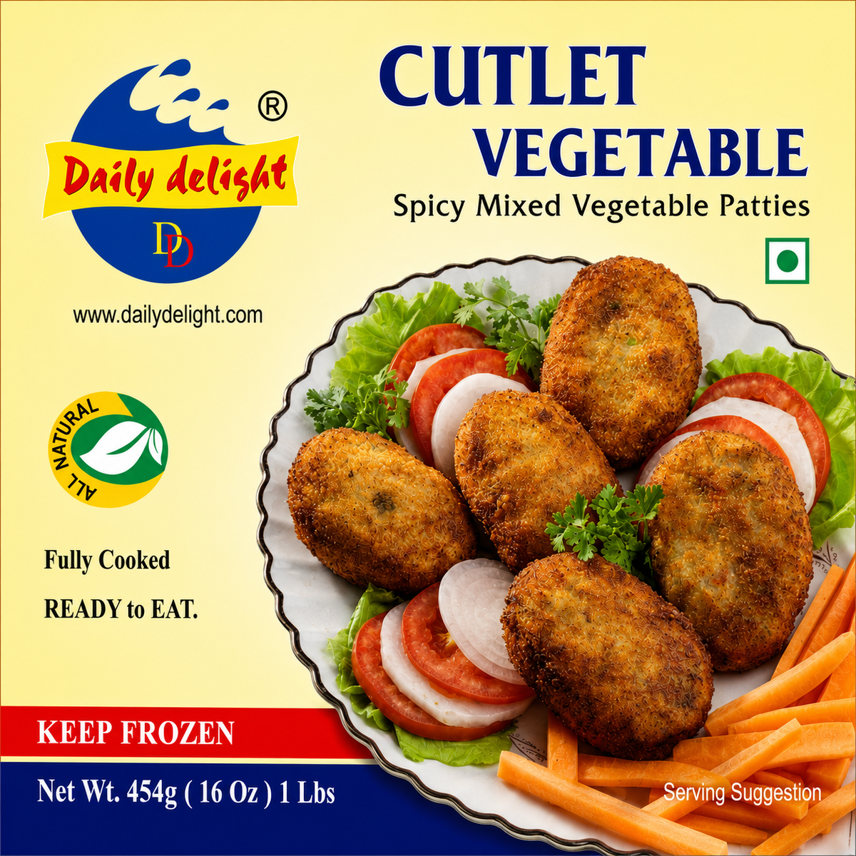 Daily Delight Veg Cutlet 350g (Frozen)