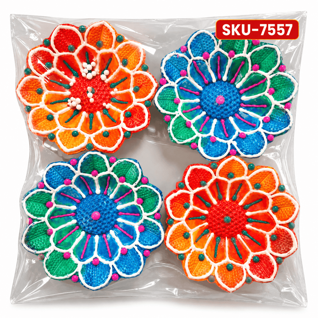 Diwali Clay Lamp (Diya) Design6 set 4Pc