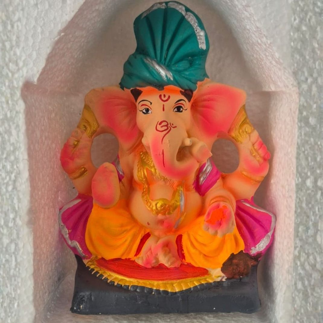 Ganesh Color Idol Eco friendly 6 inches (6ECO-01) 1pc