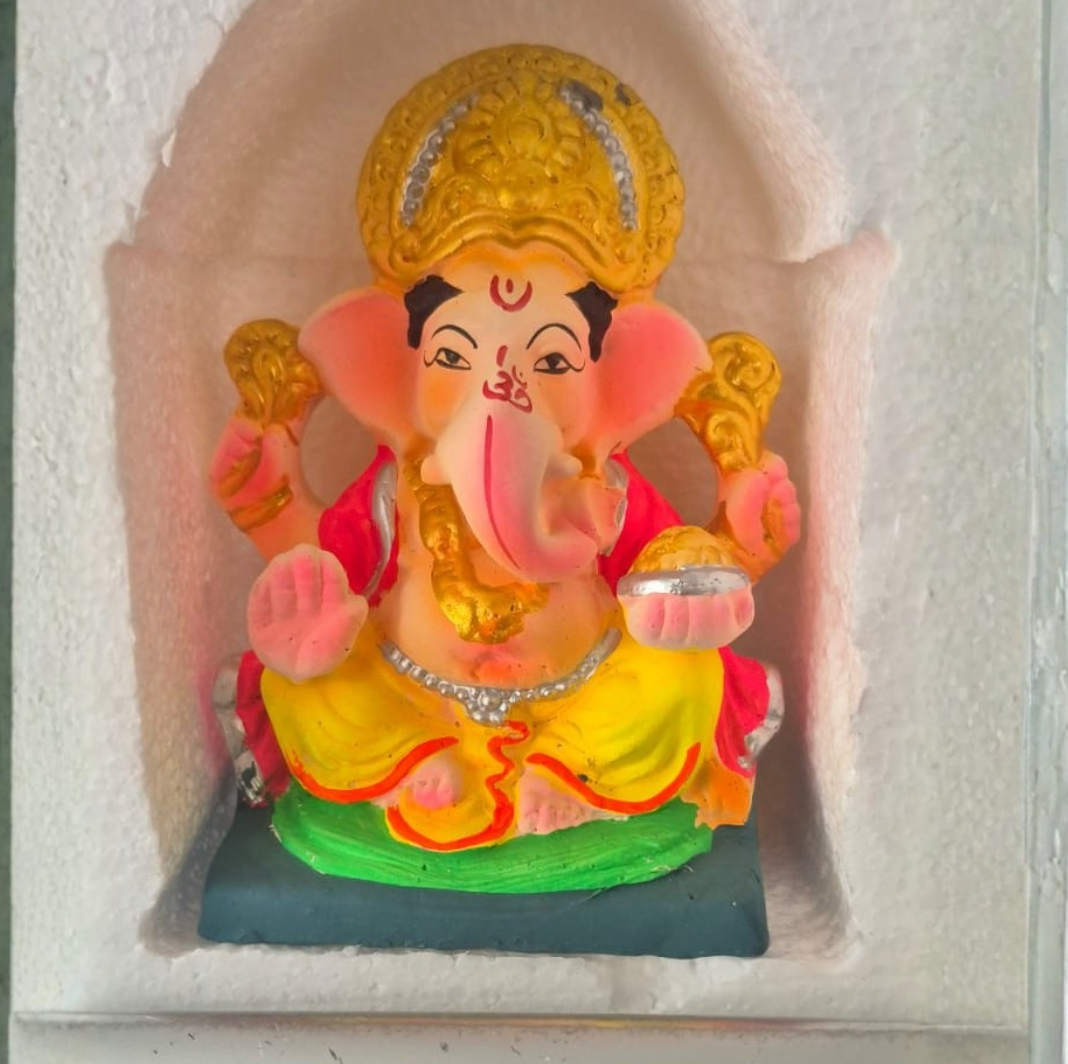Ganesh Color Idol Eco friendly 6 inches (6ECO-04) 1pc