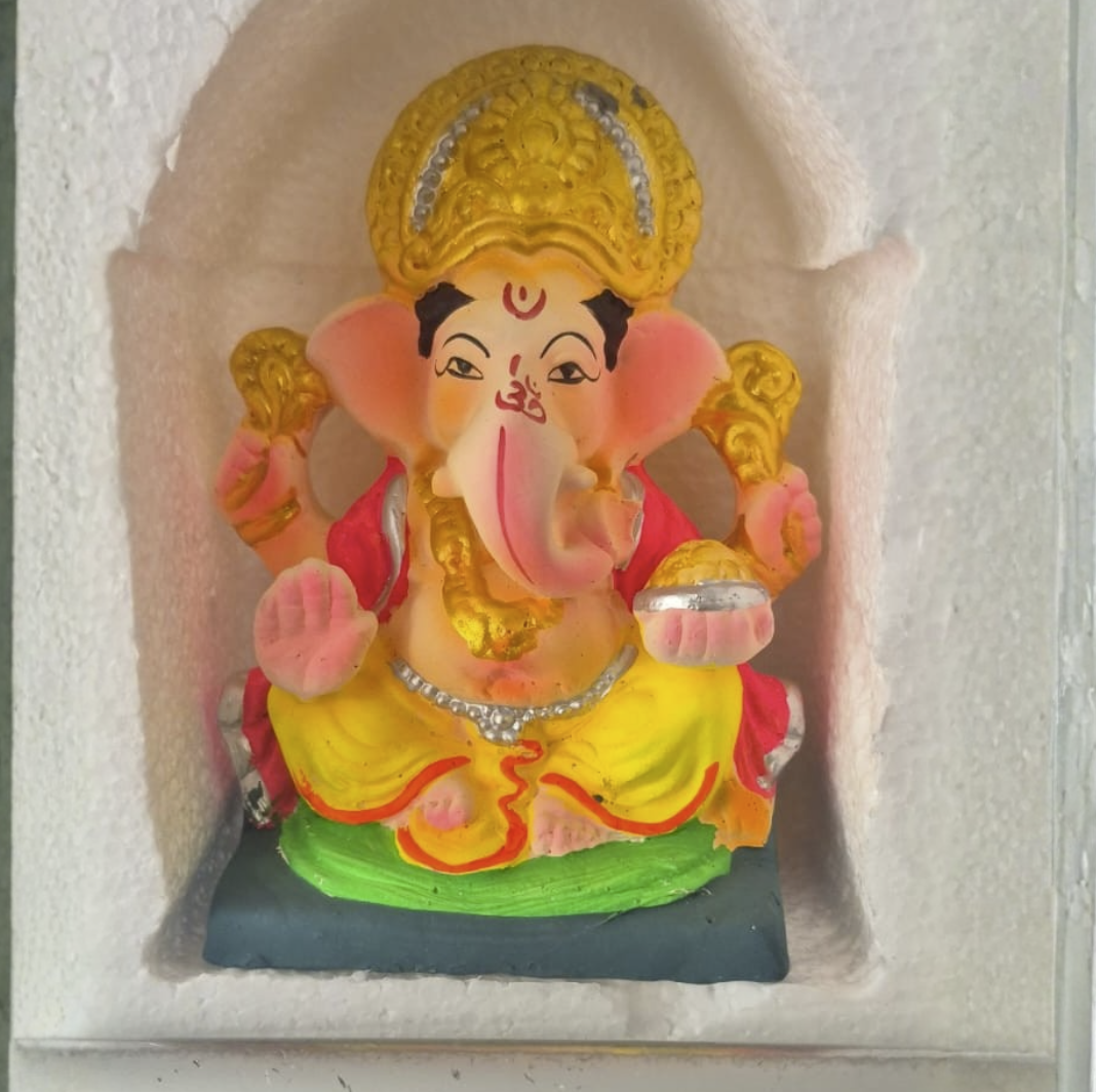Ganesh Color Idol Eco friendly 6 inches (6ECO-04) 1pc