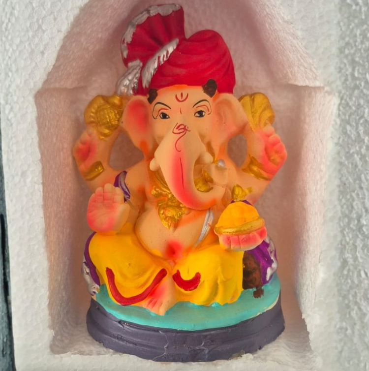 Ganesh Color Idol Eco friendly 6 inches (6ECO-05) 1pc