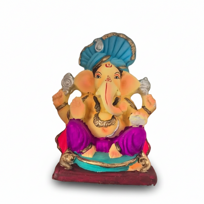 Ganesh Color Idol Eco friendly 8 inches (8ECO-01) 1pc
