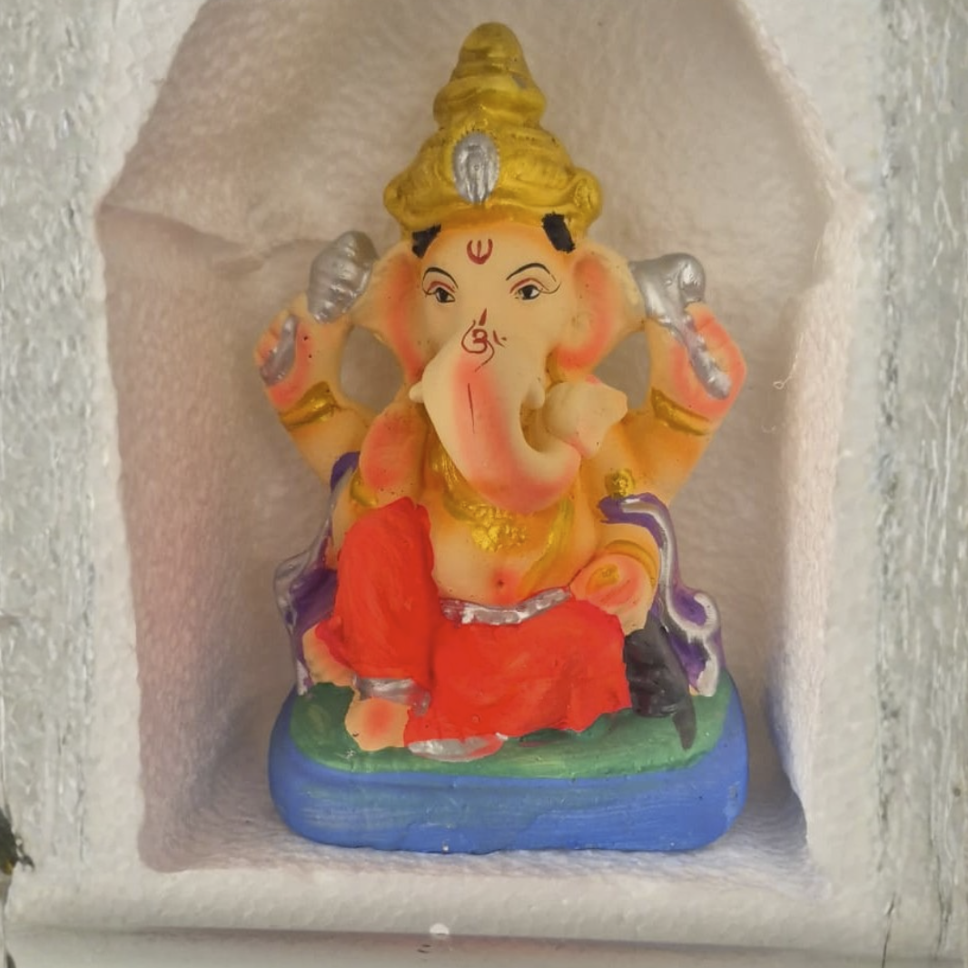 Ganesh Color Idol Eco friendly 6 inches (6ECO-03) 1pc