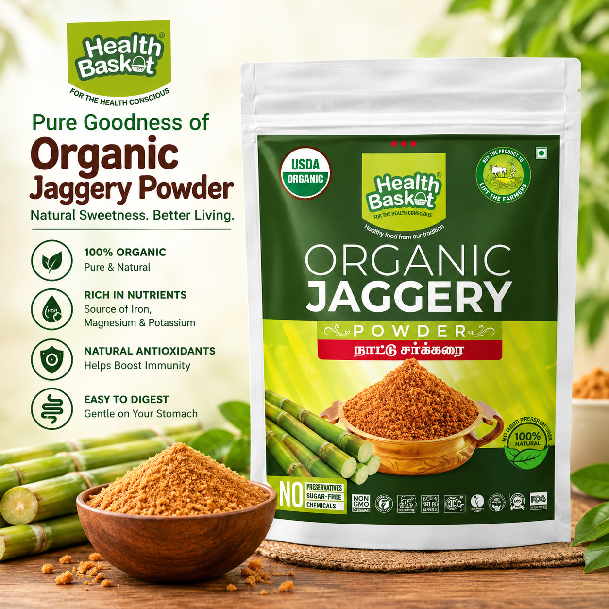 Health Basket Natural Jaggery Powder 500g