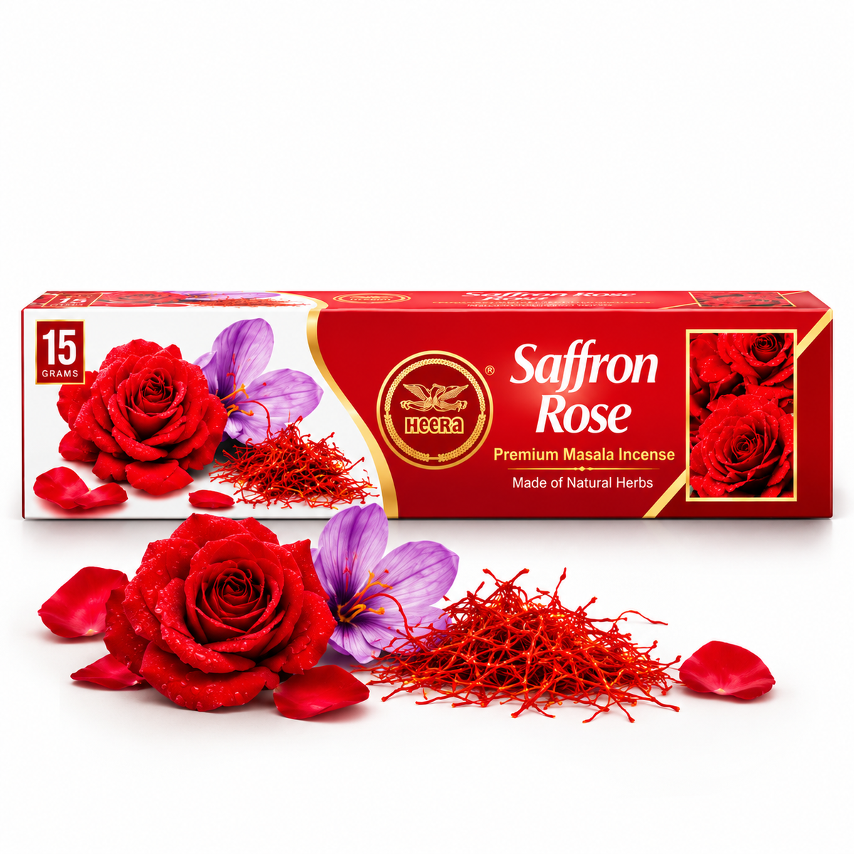 Heera Saffron Rose Agarbatti 12pc - 1 pack