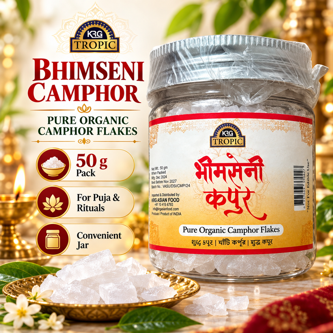 KRG Bhimseni Pacha karpooram/Camphor 50g