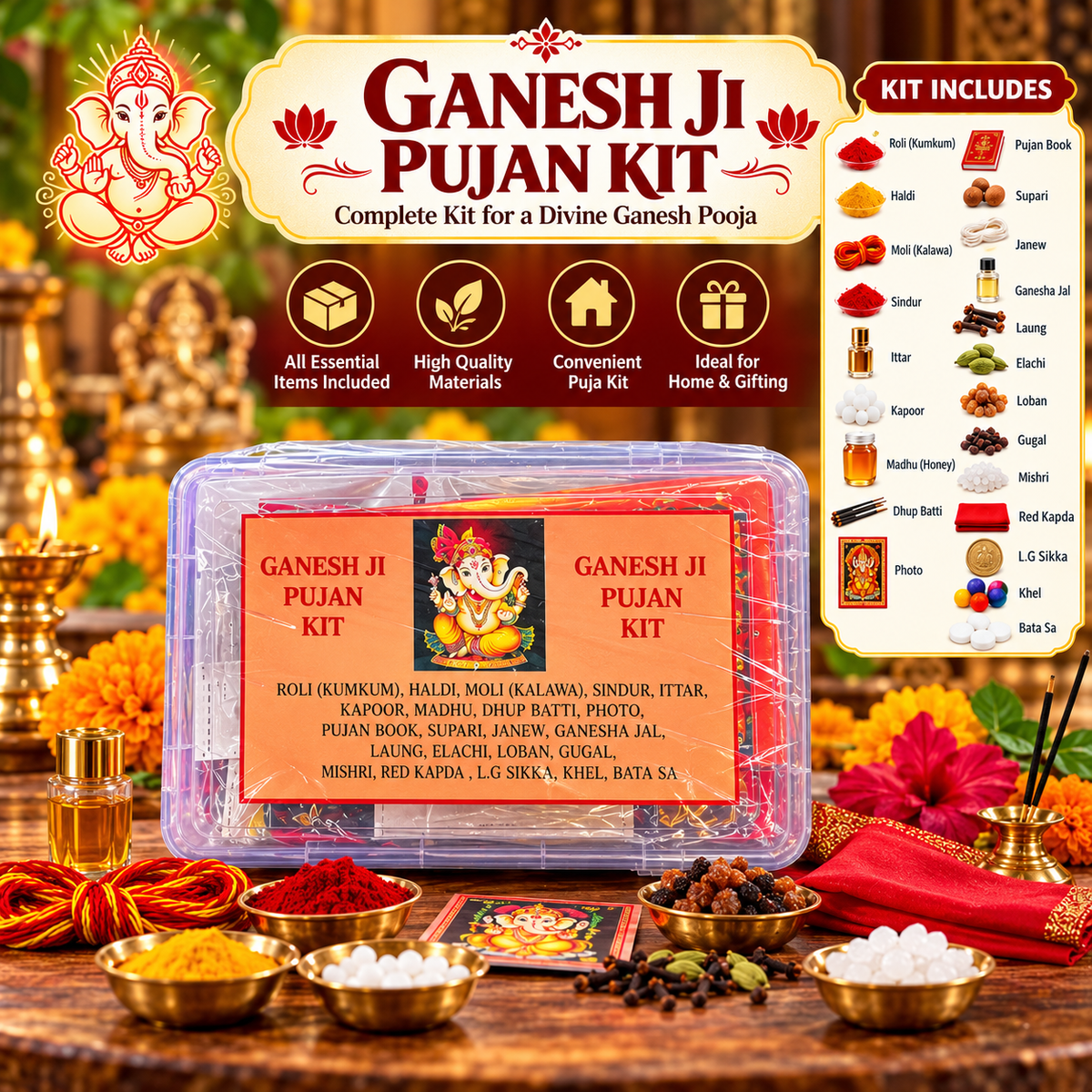 KRG Ganesh Pooja Kit 1pc