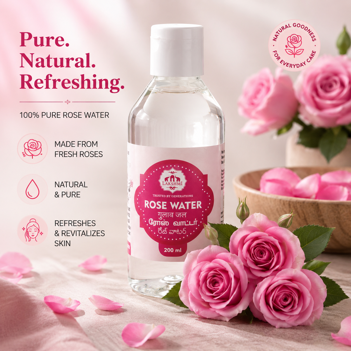 Lakshmi Rose Water for Pooja 200ml