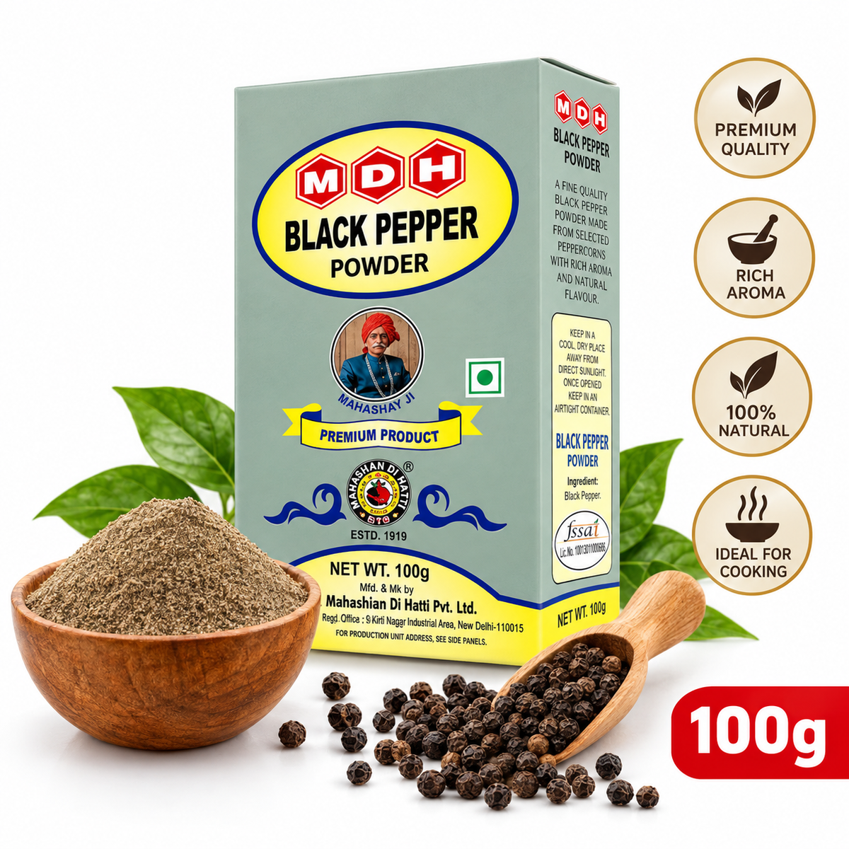 MDH Black pepper whole 100g