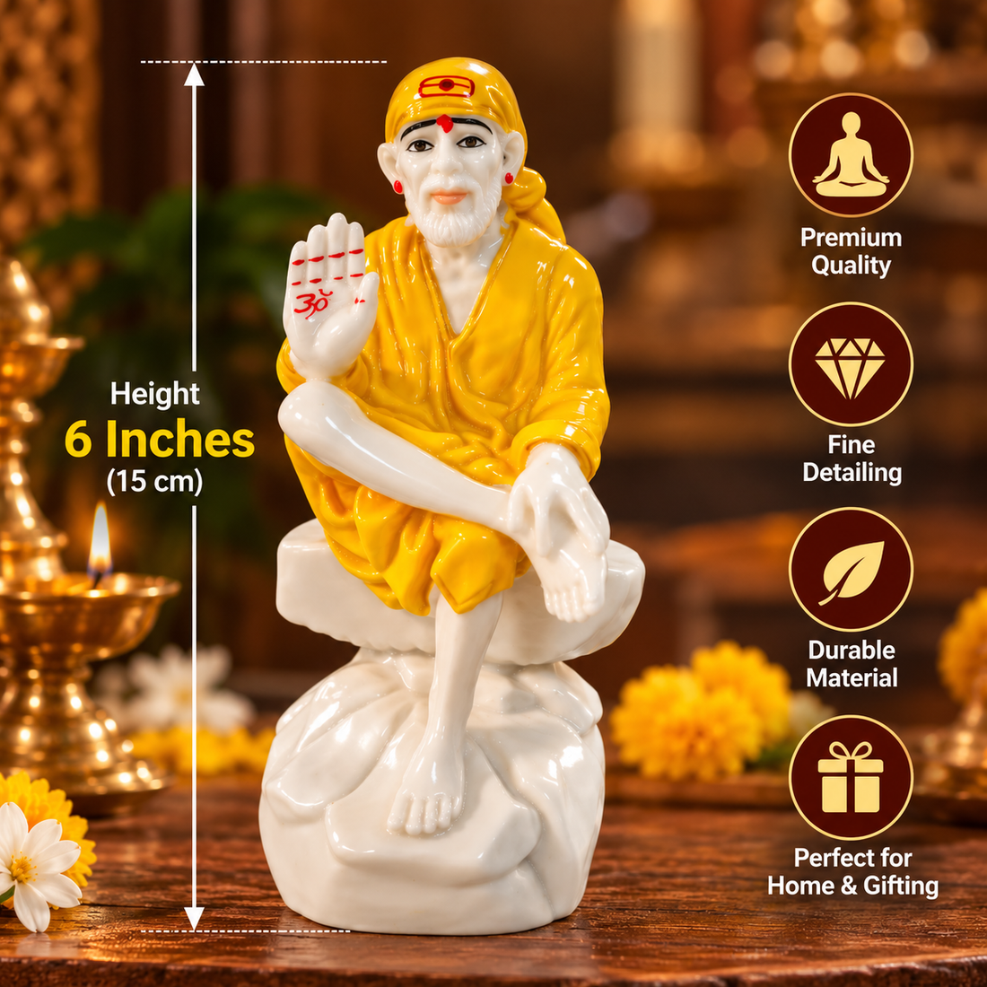 Murti Idol Sai Baba ji (6”)