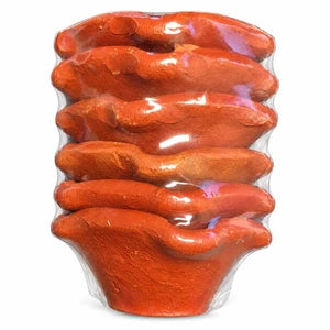 Red Clay Lamp (Paanch Vaat Diya) Medium/Small 6pc