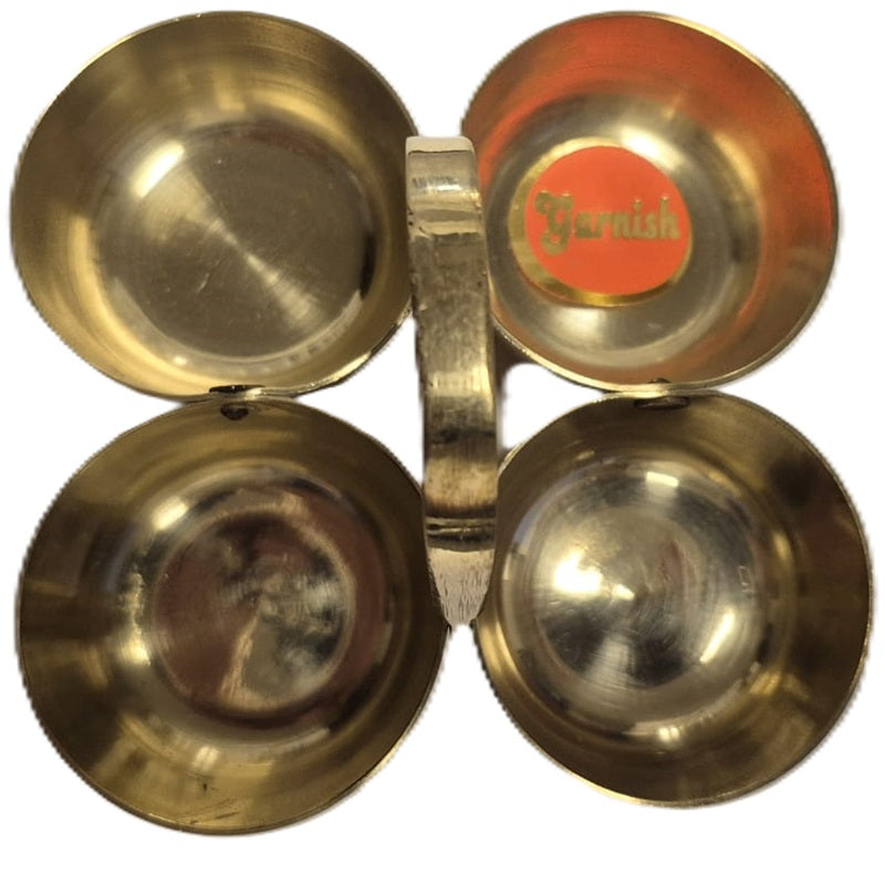 Brass Kumkum and Haldi Bowl set 1pc